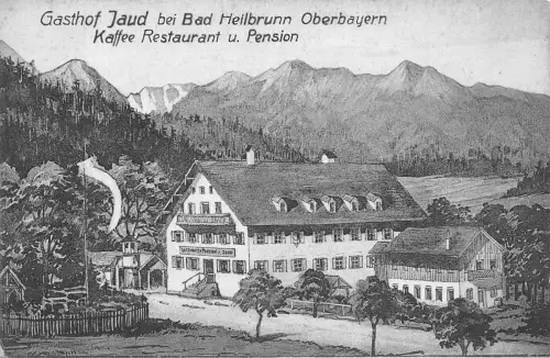 A128 Deutschland Gasthaus Jaud bei Bad Heilbrunn Oberbayern Cafe Restaurant Postkarte