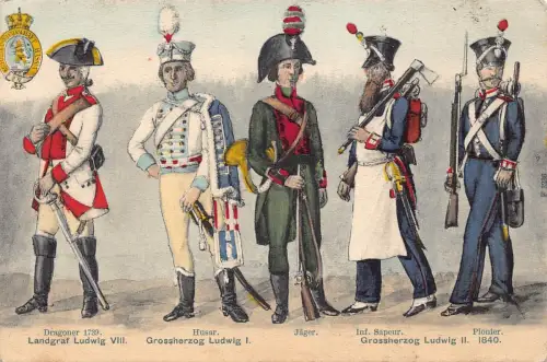 L409 Deutschland Uniformen Militaria Dragoner Husar Vintage Postkarte