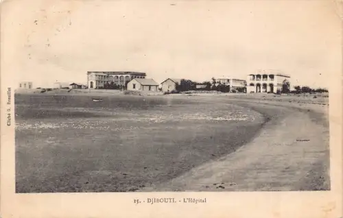 Dschibuti 1927 L'Hopital Krankenhaus Vintage Postkarte