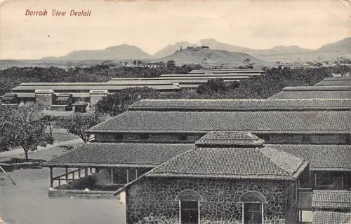 L523 Indien Kaserne Ansicht Devlali Vintage Postkarte