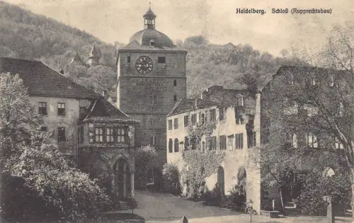 A119 Deutschland 1925 Heidelberg Schloss Rupprechtsbau Schlossturm Vintage Postkarte