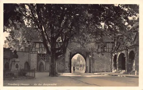A118 Deutschland Friedberg i Hessen An der Burgwache RPPC Vintage Postkarte