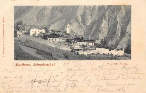 A120 Italien 1901 Karthaus Schnalserthal Südtirol Berg Vintage Postkarte