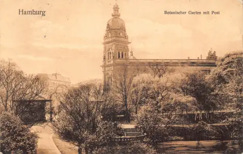 A119 Deutschland 1912 Botanischer Garten mit Post Botanischer Garten Vintage Postkarte