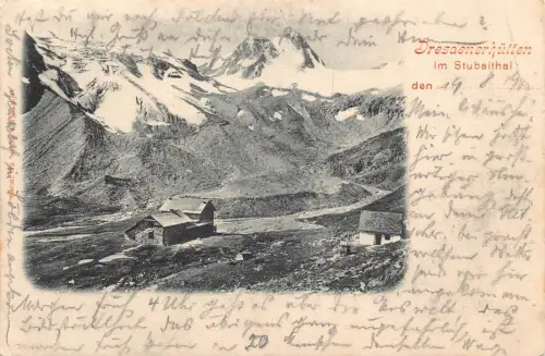 A120 Österreich 1901 Dresdenerhütten im Stuibaithal Hütte Berg Postkarte