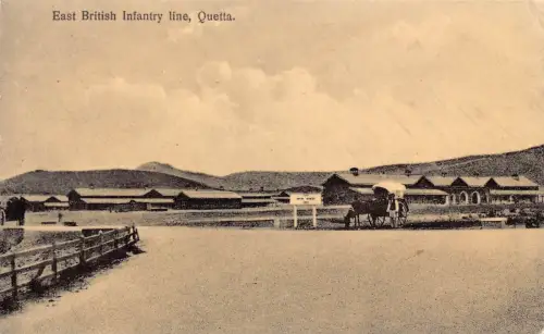 L523 Pakistan East British Infantry Line Quetta Vintage Postkarte