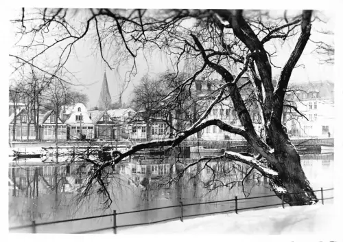 L091 Deutschland Warnemünde im Winter Postkarte