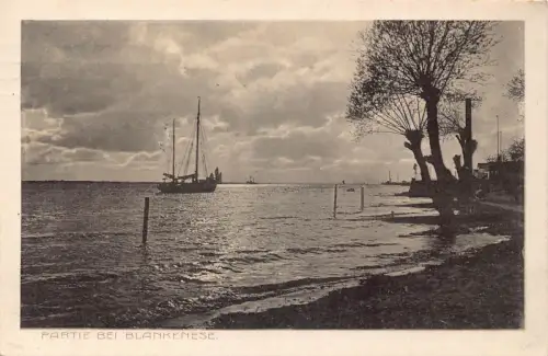 A119 Deutschland 1913 Hamburg Ansicht Blankenese Boot Vintage Postkarte