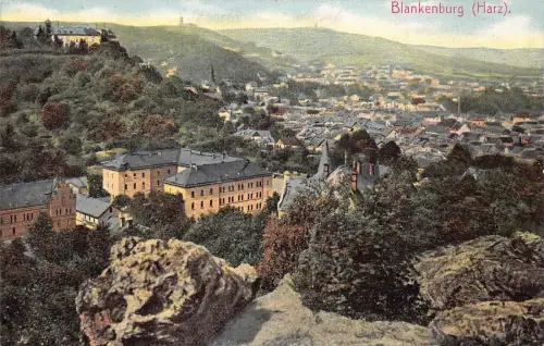 A119 Deutschland 1914 Blankenburg Harz Gesamtansicht Vintage Postkarte