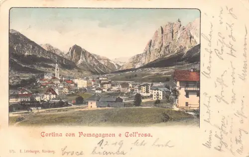 A120 Italien 1901 Cortina con Pomagagnon e Coll'rosa Berg Vintage Postkarte