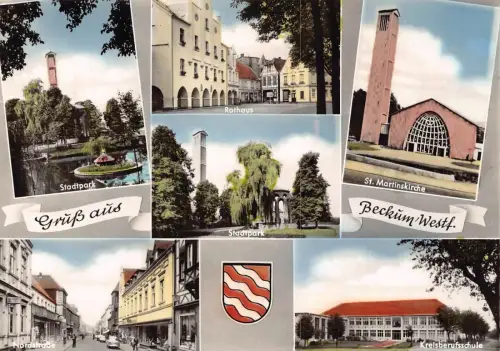 L091 Deutschland 1961 Gruss aus Beckum Westf. Postkarte