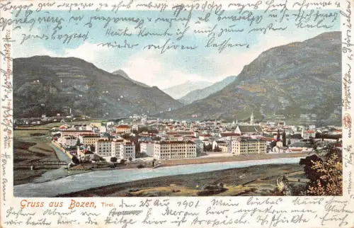 A121 Italien 1901 Gruss aus Bozen Bozen Tirol Litho Vintage Postkarte