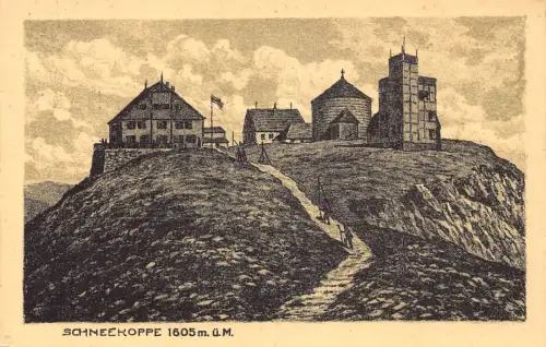L017 Deutschland 1913 Schneekoppe 1605 Berg Vintage Postkarte