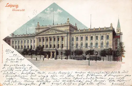 L021 Deutschland 1900 Universität Leipzig Chromo Litho Vintage Postkarte