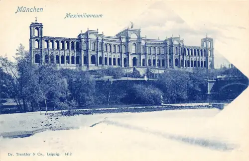 L020 Deutschland München Maximilianeum Schloss Vintage Postkarte