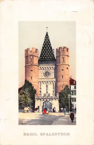 L091 Schweiz 1911 Basel Spalenthor Vintage Postkarte
