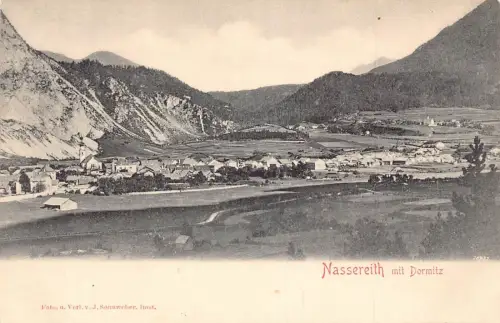 A122 Österreich Nassereith mit Dormitz Gesamtansicht Vintage Postkarte