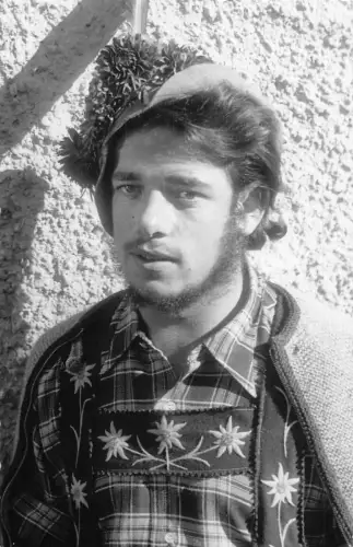 A126 Echt Foto Viehtrieb Oberstdorf Tradition Männer Portrait Hut Postkarte