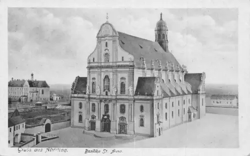 A124 Deutschland Gruss aus Altötting Basilika St. Anna Kirche Vintage Postkarte