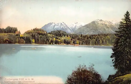 A122 Deutschland Freibergsee Ausflugsort von Oberstdorfer See Vintage Postkarte