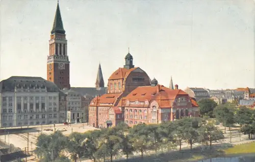 A124 Deutschland Kieler Rathaus Staatstheater Vintage Postkarte