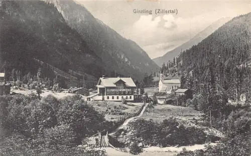 A122 Österreich Ginzling Zillertal Gasthof Gasthof Vintage Postkarte