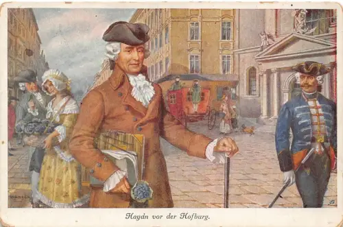Joseph Haydn von der Hofburg Österreichischer Komponist Kunst Vintage Postkarte