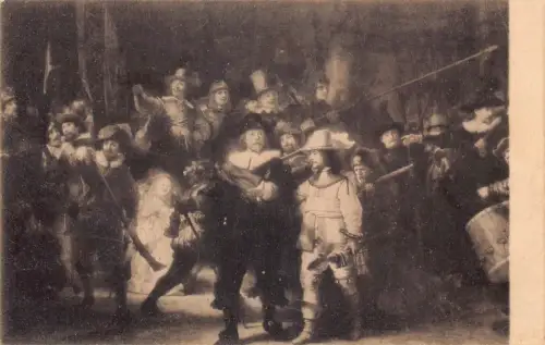 Kunst von Rembrandt van Rijn im Rijksmuseum Amsterdam Nachtwache Vintage Postkarte