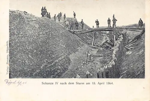 Deutsch Preußisch-Dänischer Krieg 1864 Tranchen IV nach Sturm Vintage Postkarte