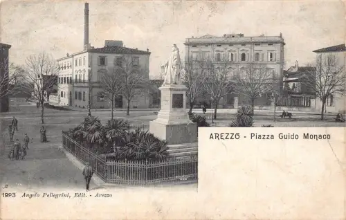L035 Italien Arezzo 1921 Piazza Guido Monaco Vintage Postkarte