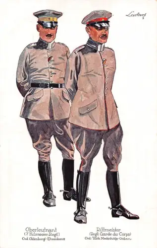Deutsche Militär Uniformen 1. Weltkrieg Oberleutnant Kuerassier Regt Rittmeister Postkarte