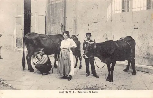 L525 Italien Napoli Neapel Milchverkäufer Vintage Postkarte