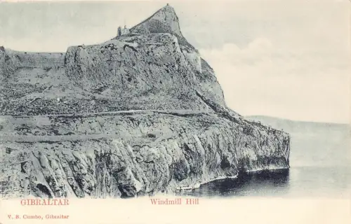 L034 Gibraltar Windmill Hill Vintage Postkarte
