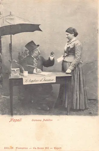 L525 Italien öffentlicher Übersetzer aus französischer Vintage Postkarte