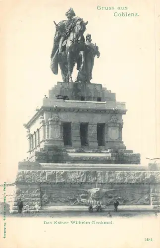 L160 Germany Gruss aus Koblenz. Das Kaiser Wilhelm-Denkmal Vintage Postkarte