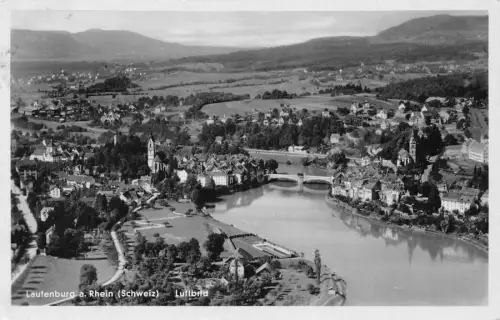 L158 Deutschland 1934 Laufenburg a. Rhein (Schweiz) Luftbild Vintage Postkarte