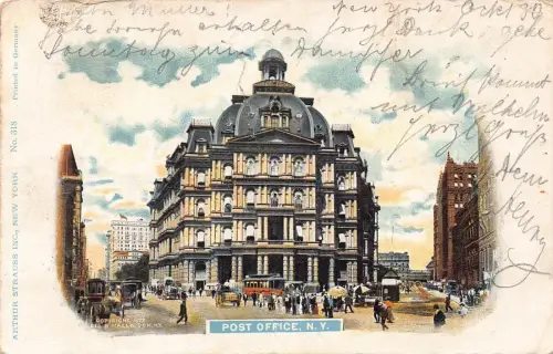 L033 US New York City 1902 Post Office Vintage Postkarte