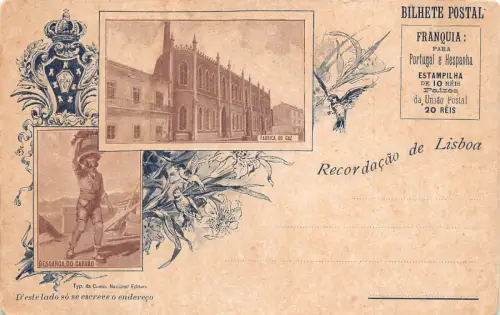 Portugal Recordacao de Lisboa frühe alte Postkarte