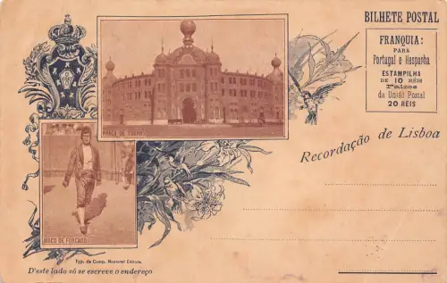 Portugal Recordacao de Lisboa Lissabon frühe alte Postkarte