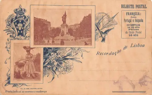 Portugal Recordacao de Lisboa frühe alte Postkarte