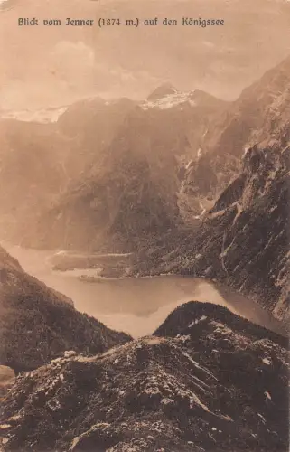 L160 Deutschland 1920 Blick vom Jenner (1874 m.) auf den Königssee alte Postkarte