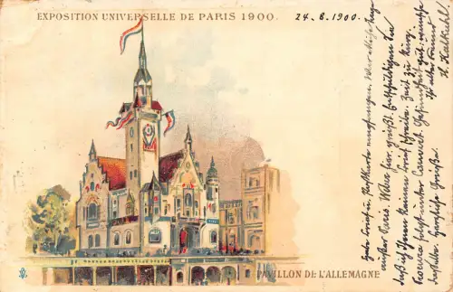 Frankreich Paris 1900 Expo Universal Deutscher Pavillon Vintage Postkarte