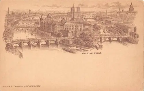 Frankreich Paris Benediktiner Werbung Vintage Postkarte