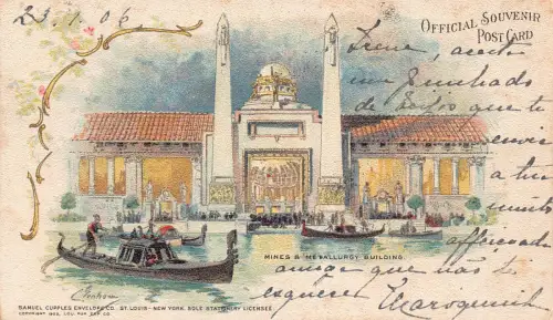 US St Louis 1906 Weltausstellung Litho Vintage Postkarte