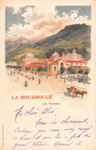 Frankreich La Bourboule Les thermes Litho Vintage Postkarte