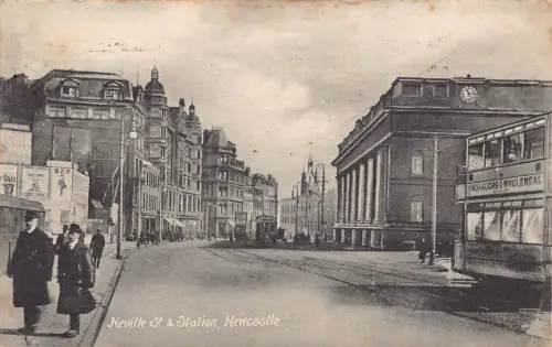 England 1918 Neville St Bahnhof Newcastle Hindhaughs Vollkorn Postkarte