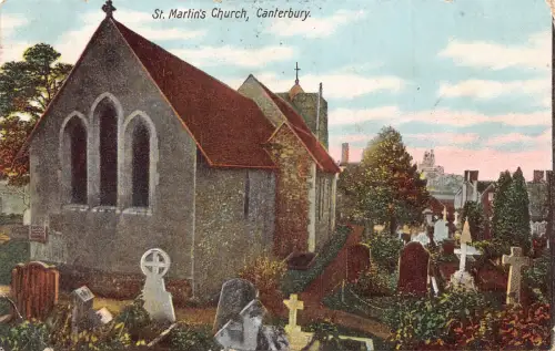 England 1905 St Martin's Church Canterbury Cemetery Vintage Postkarte