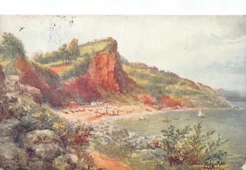 England 1920 Odicombe Beach Torquay Vintage Postkarte