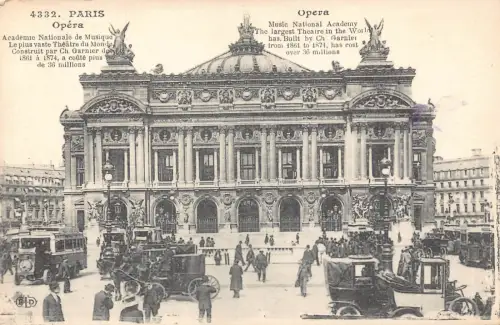 Frankreich Paris Opernwagen Oldtimer Postkarte