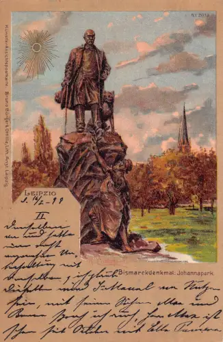 Deutschland Gruss aus Leipzig 1899 Litho Vintage Postkarte
